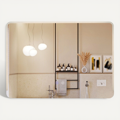 Miroir Salle De Bain Avec Eclairage, Miroir Mural Rectangulaire Antibuée (70 X 50 Cm,style 3)