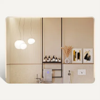 Miroir Salle De Bain Avec Eclairage, Miroir Mural Rectangulaire Antibuée (80 X 60 Cm,style 3)