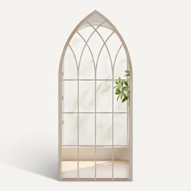 Grand Miroir Mural Arche Exterieur Interieur, Miroir Decoration Murale De Fenêtre (115 X 50 Cm)