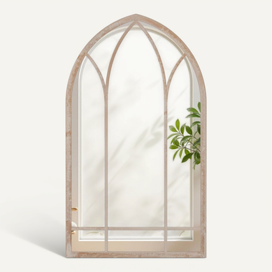 Grand Miroir Mural Arche Exterieur Interieur, Miroir Decoration Murale De Fenêtre (83 X 48 Cm)