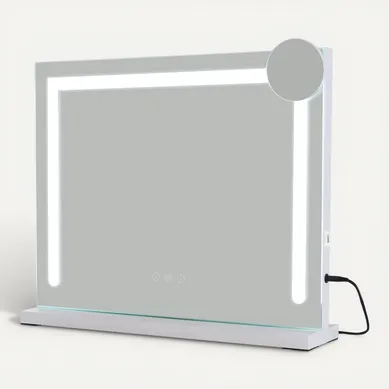 Miroir De Maquillage Avec éclairage 70x55x12 Cm Miroir LED À Intensité Variable Avec 3 Modes D'éclai