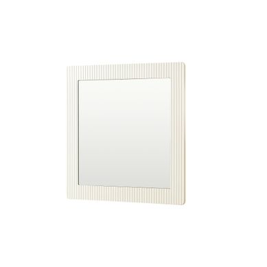 Miroir Mural Carré 80x80 Cm Cadre Blanc Aspect Bois Miroir Mural Carré 80x80 Cm Cadre Blanc Aspect Bois