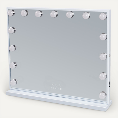 VANITII Grand Miroir Coiffeuse LED avec Loupe 3 couleurs Blanc 58 x 46 cm