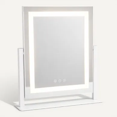 Miroir De Maquillage LED 25×30 Cm 3 Modes D'éclairage Miroir Tactile À Intensité Variable
