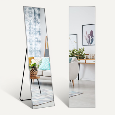 Miroir Sur Pied Rectangulaire-miroir Mural, 40 X 60 Cm, Miroir En Pleine Longueur Argent