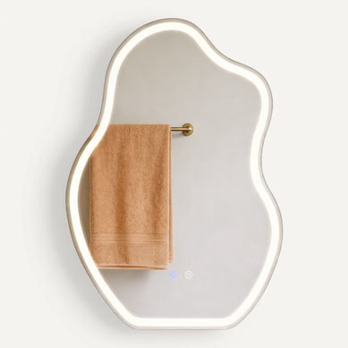 Miroir De Salle De Bain 50 X 70 Cm Mural Ip44 Avec Interrupteur Tactile 3000k - 6500k