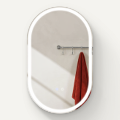 Miroir De Salle De Bain Ovale 50×80cm Miroir Mural Ip44 Avec Interrupteur Tactile 3000k - 6500k