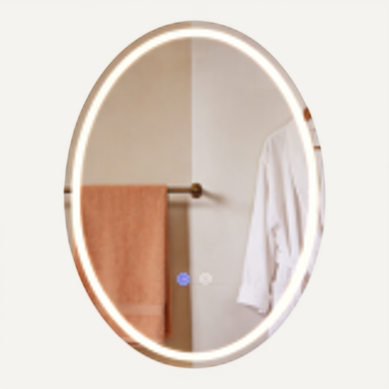 Miroir De Salle De Bain Ovale 60×80cm Mural Ip44 3000k - 6500k Avec Interrupteur Tactile