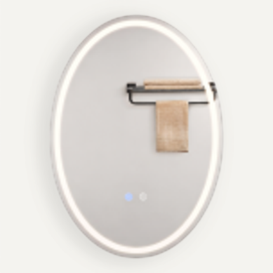 Miroir De Salle De Bain Ovale 50×70cm Mural Ip44 3000k - 6500k Avec Interrupteur Tactile