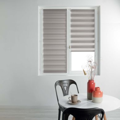 Store Enrouleur Jour Et Nuit 90 X 180 Cm Polyester Daynight Taupe