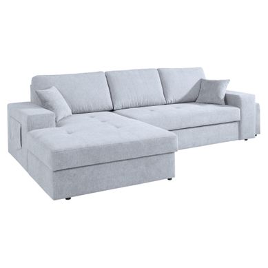 méridienne gauche ALICIA  tissu Alfa gris clair