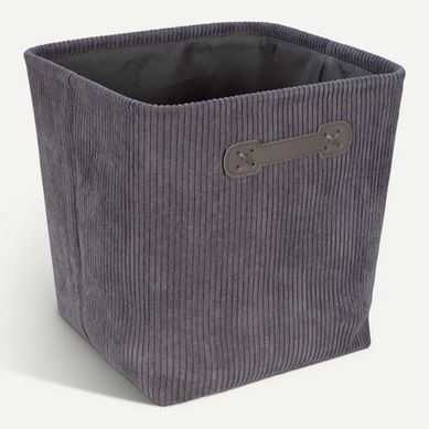 Tiroir En Paille Tressée Gris Métal - 33x28x13cm - Rangement Déco Naturel