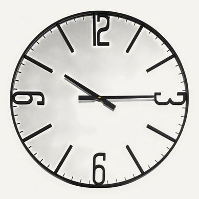 Horloge Ø 60 cm ROMY Noir vue de face