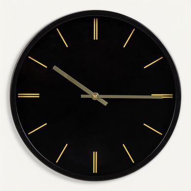 Horloge aluminium Ø 30 cm BECKY Noir vue de face
