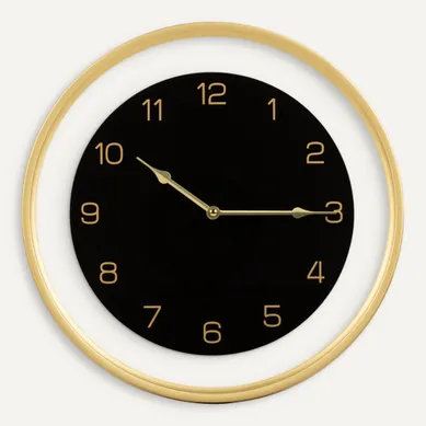 Horloge Ø 40,5 cm CHERINE Noir vue de face