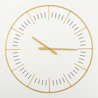 Horloge Ø 60 cm FRANCES Blanc et doré Horloge Ø 60 cm FRANCES Blanc et doré vue de face