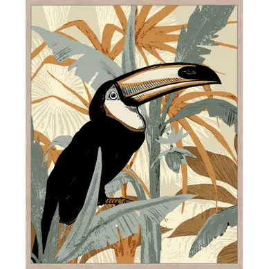 Toile 38x46 cm Toucan Beige vue de face