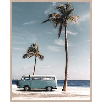 Toile 38x48 cm Van life Bleu Toile 38x48 cm Van life Bleu vue de face