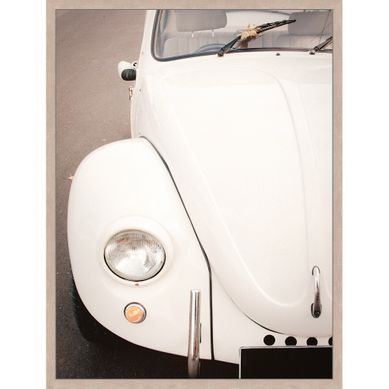 Toile 28x38 cm Vintage voiture Blanc Toile 28x38 cm Vintage voiture Blanc vue de face