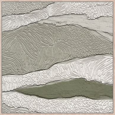 Toile abstrait 96x96 cm Gaia Vert vue de face