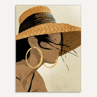 Toile portrait 28x38 cm Isaia Beige vue de face
