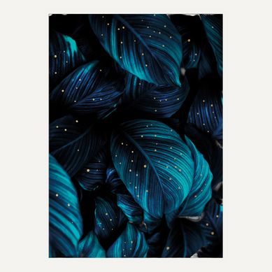 Toile 48x68 cm Jungle pois gold Bleu nuit vue de face