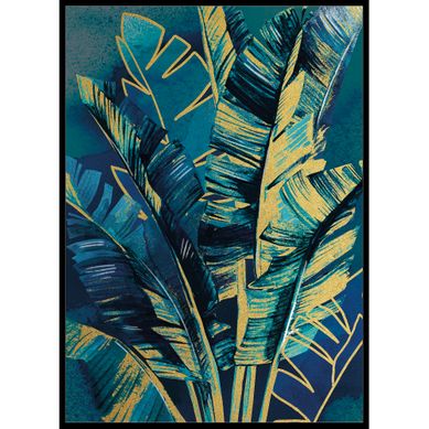 Toile 48x68 cm Jungle Bleu Toile 48x68 cm Jungle Bleu vue de face
