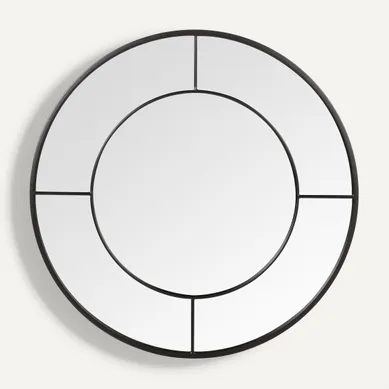 Miroir Ø 60 cm BASILE Noir Miroir Ø 60 cm BASILE Noir vue de face