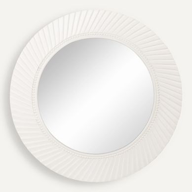 Miroir rond Ø 75 cm VALENCIA Blanc vue de face