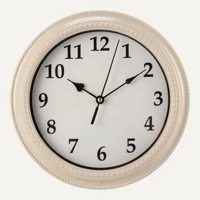 Horloge murale Ø 27,5 cm ZOE Beige vue de face