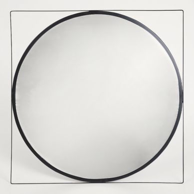 Miroir 50x50 cm ALENA Noir vue de face