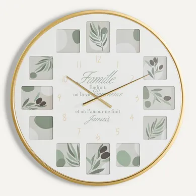 Horloge avec cadres Ø 76 cm LILA Vert vue de face