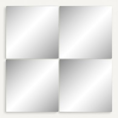 4 miroirs carrés 30x30 cm PICO Transparent vue de face