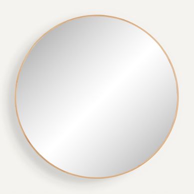 Miroir rond D. 75 cm CIRCLE Imitation bois vue de face