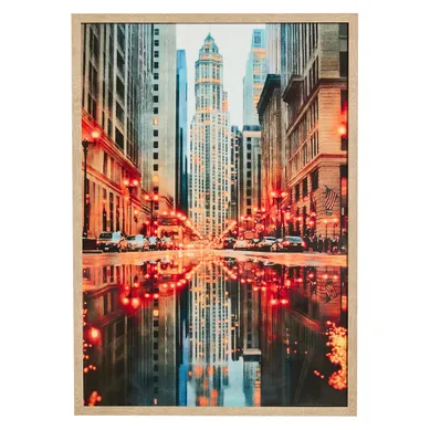 Tableau 48x68 cm CITY LIGHTS Orange vue de face