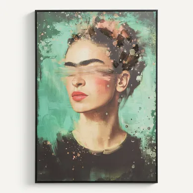 Tableau 48x68 cm FRIDA Vert vue de face