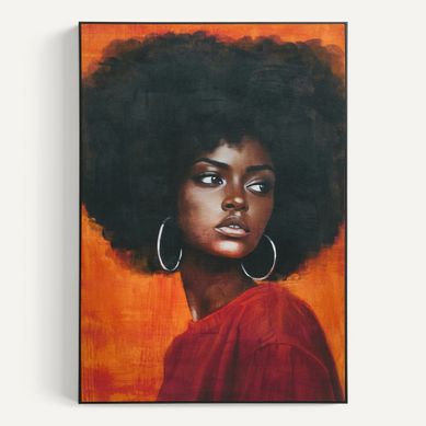 Tableau velours 48x68 cm NAOMIE Orange vue de face
