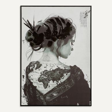Tableau 48x68 cm SALOME Noir & blanc vue de face
