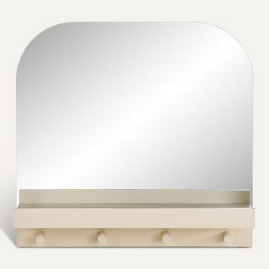 Miroir avec étagère L. 48 cm ELENA Beige vue de face