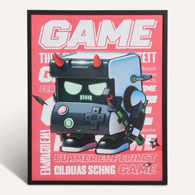 Tableau 40x50 cm GAMING Rouge vue de face