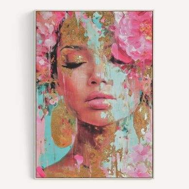 Tableau femme 48x68 cm DULCE Rose vue de face