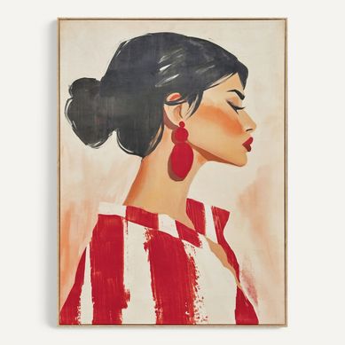 Tableau femme 58x78 cm JOSELYN Rouge vue de face