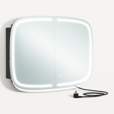 Miroir Salle De Bain Avec éclairage Armoire De Toilette Avec 2 Prises Ac 2 Prises USB