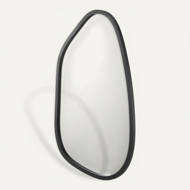Miroir Mural Asymétrique 80 X 58 Cm Noir Mat 03_0007902
