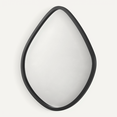 Miroir Mural Forme Arrondie 64 X 60 Cm Noir Mat 03_0007904