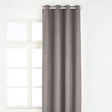 Rideau Uni - Effet Suédine - 145x260 Cm - Gris Souris