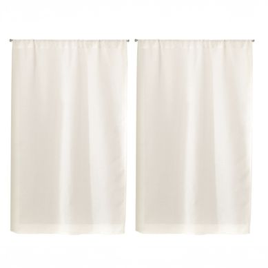 Paire De Petits Rideaux Unis - 45x60 Cm - Blanc