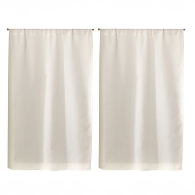 Paire De Petits Rideaux Unis - 70x120 Cm - Beige