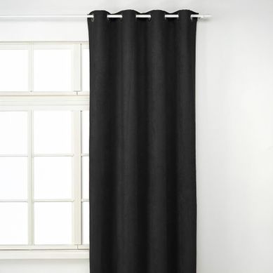 Rideau Uni - Effet Suédine - 145x260 Cm - Noir