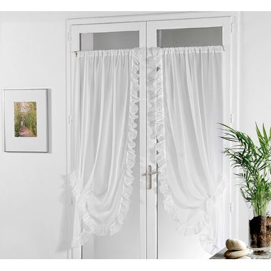 Voilage "bonne Femme" Frou-froutant - 95x210 Cm - Blanc